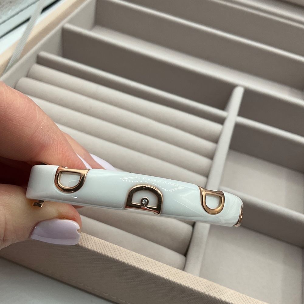 bracelet made of white ceramic and rose gold plating - Picture 4 of 7